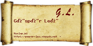 Gáspár Leó névjegykártya